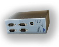 USB - 4 port RS232 soros interfész átalakító 3kV izolációval